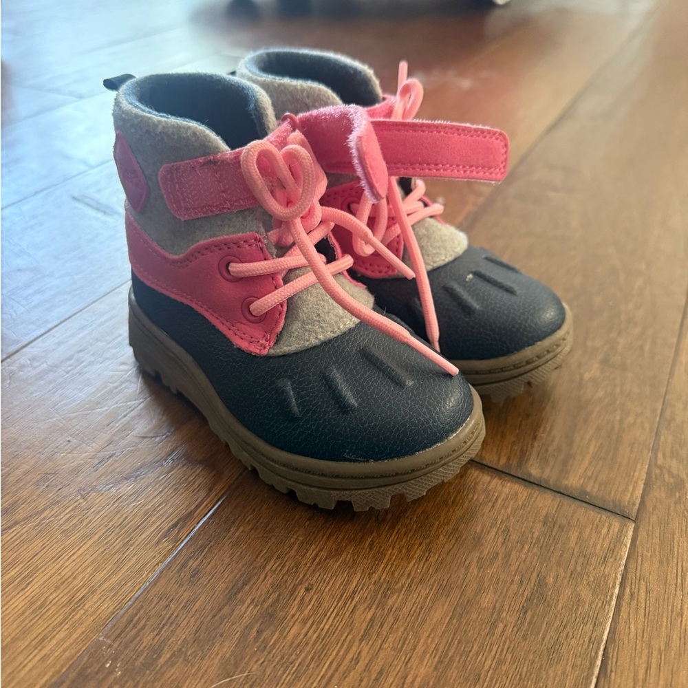 Kids Pink and Black Boots